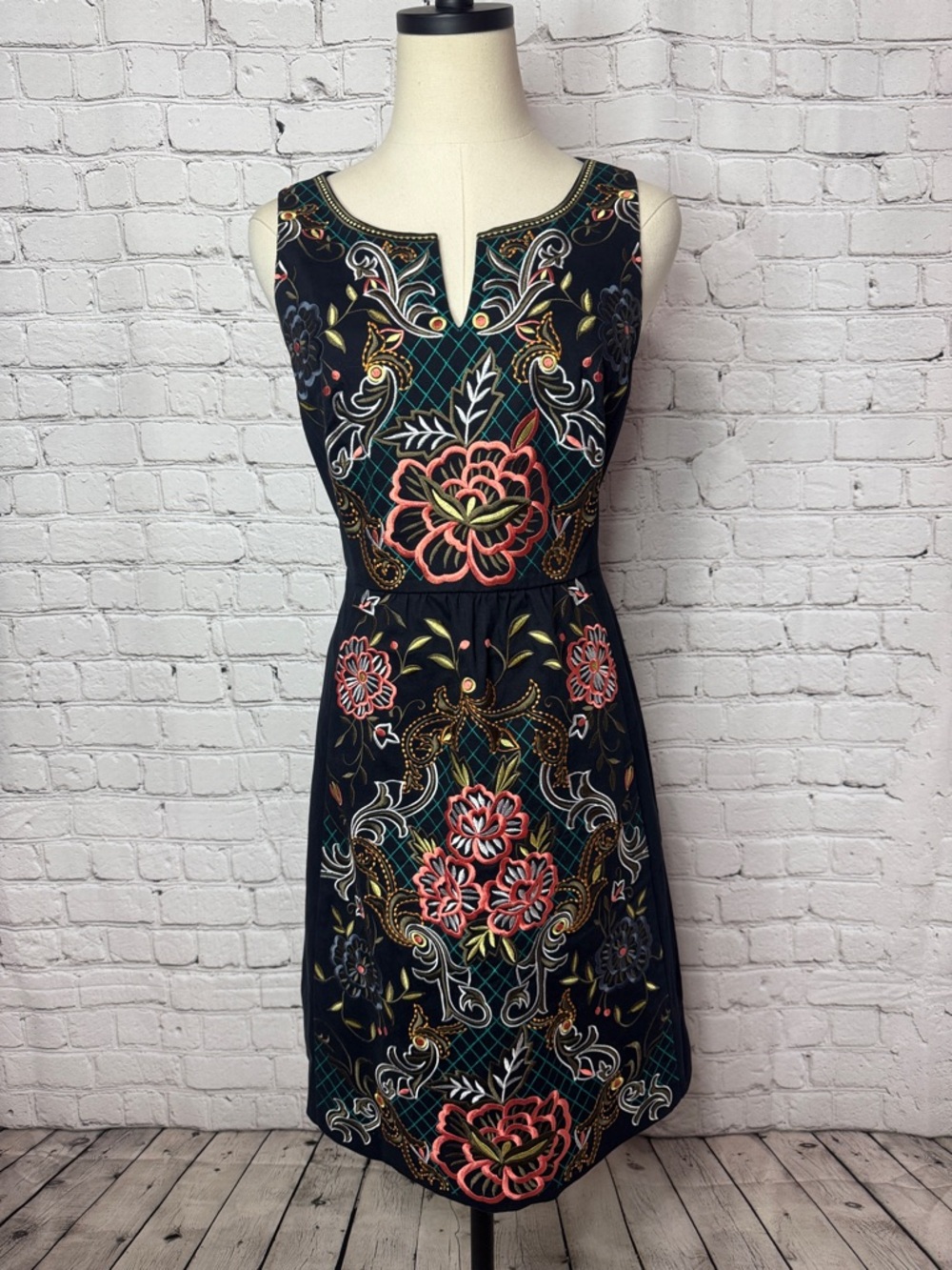 Anthropologie Moulinette Soeurs Embroidered Sleeveless Dress Size 8 - Picture 2 of 14